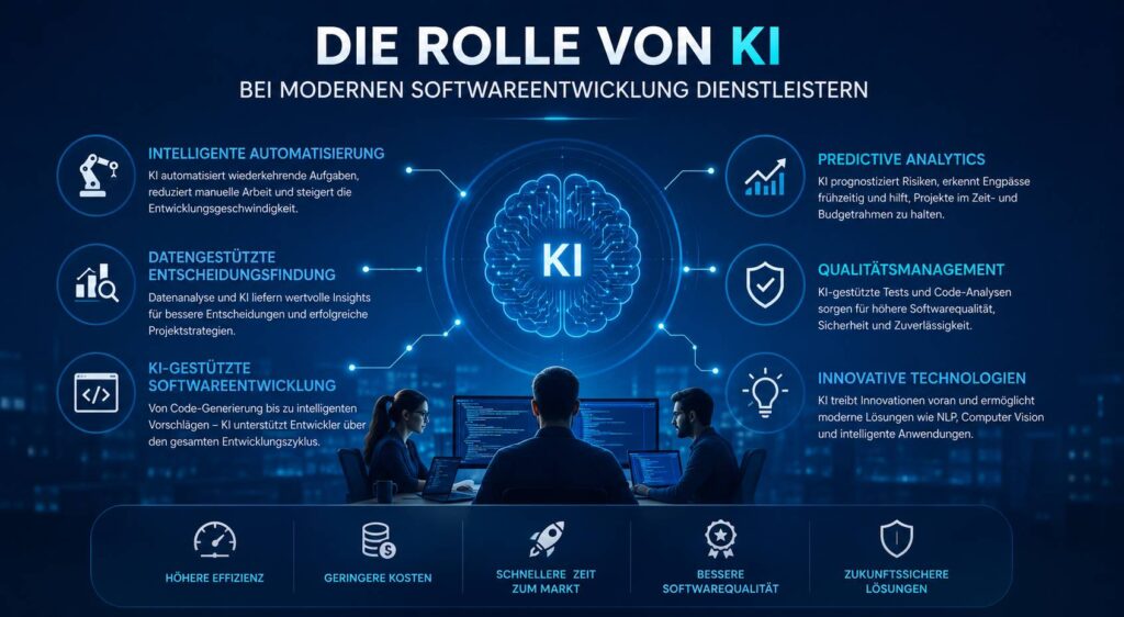 Die Rolle von KI bei modernen Softwareentwicklung Dienstleistern